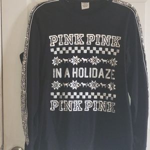 PINK campus long sleeve holiday